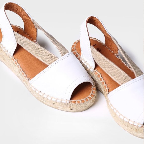 Toni Pons Girls Espardilla sandals with straps in White Leather  - ELI-P 13 - Picture 4 of 4